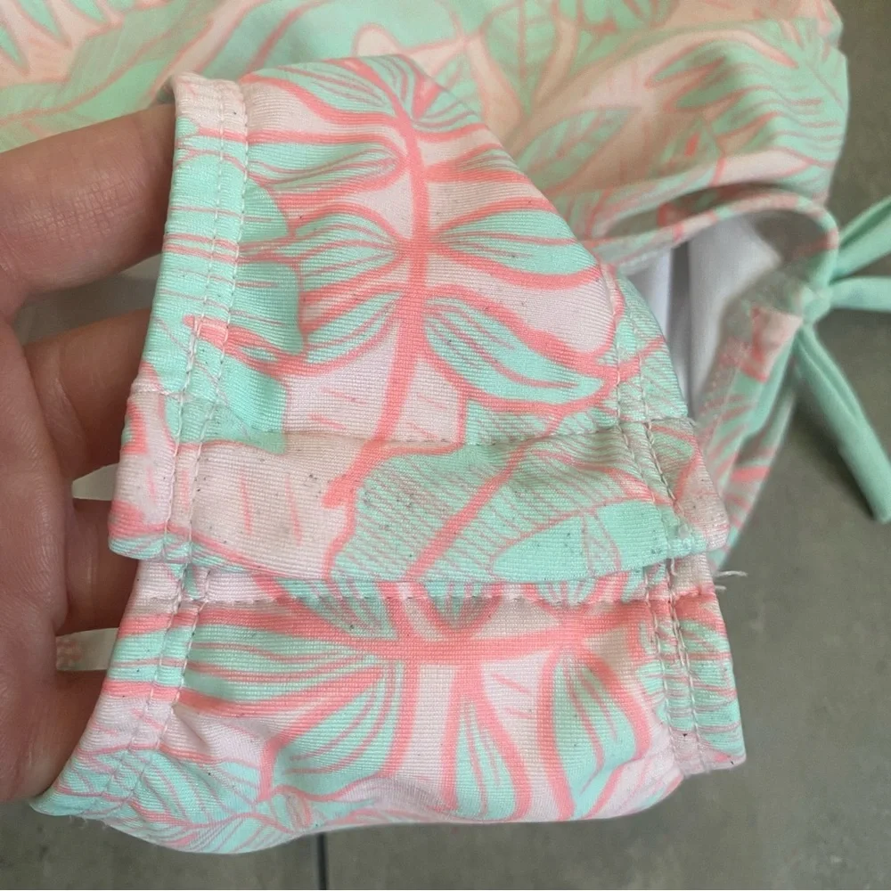 NWOT Cat & Jack toddler one piece swim palm print pink green 2T